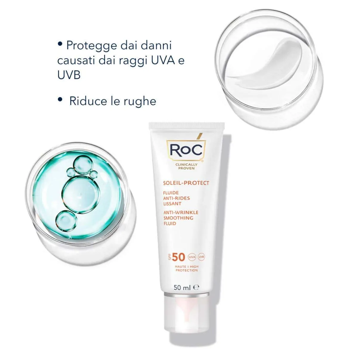 Fluido Solare Viso SPF 50+ Anti-rughe Levigante