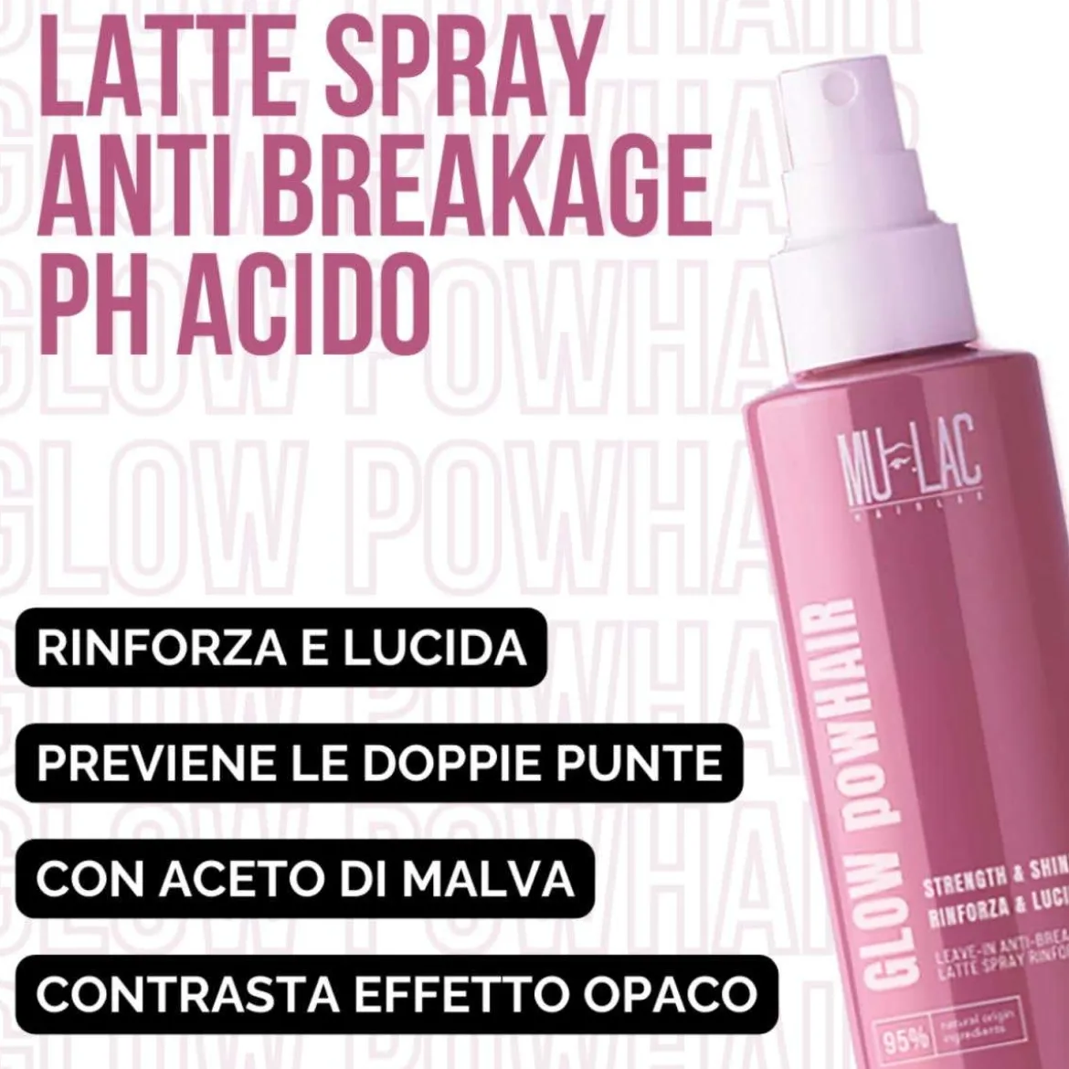 Glow Powhair latte spray rinforzante