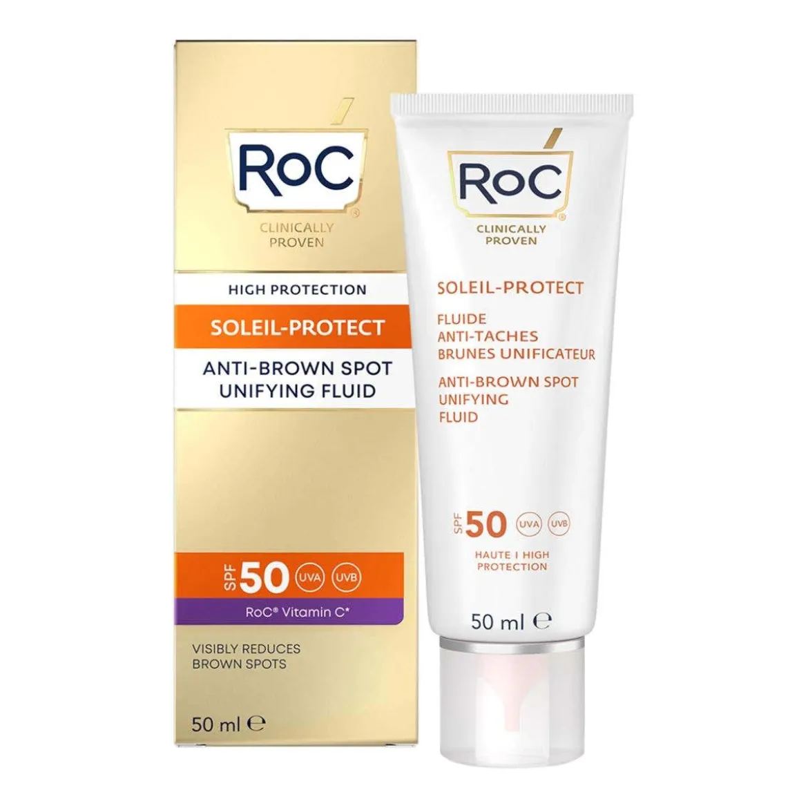 Soleil Protect Fluido Solare Viso SPF 50+ Antimacchie Brune